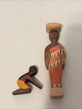 Retired Ostgeimer African Woman and Child Kneeling - Rare!